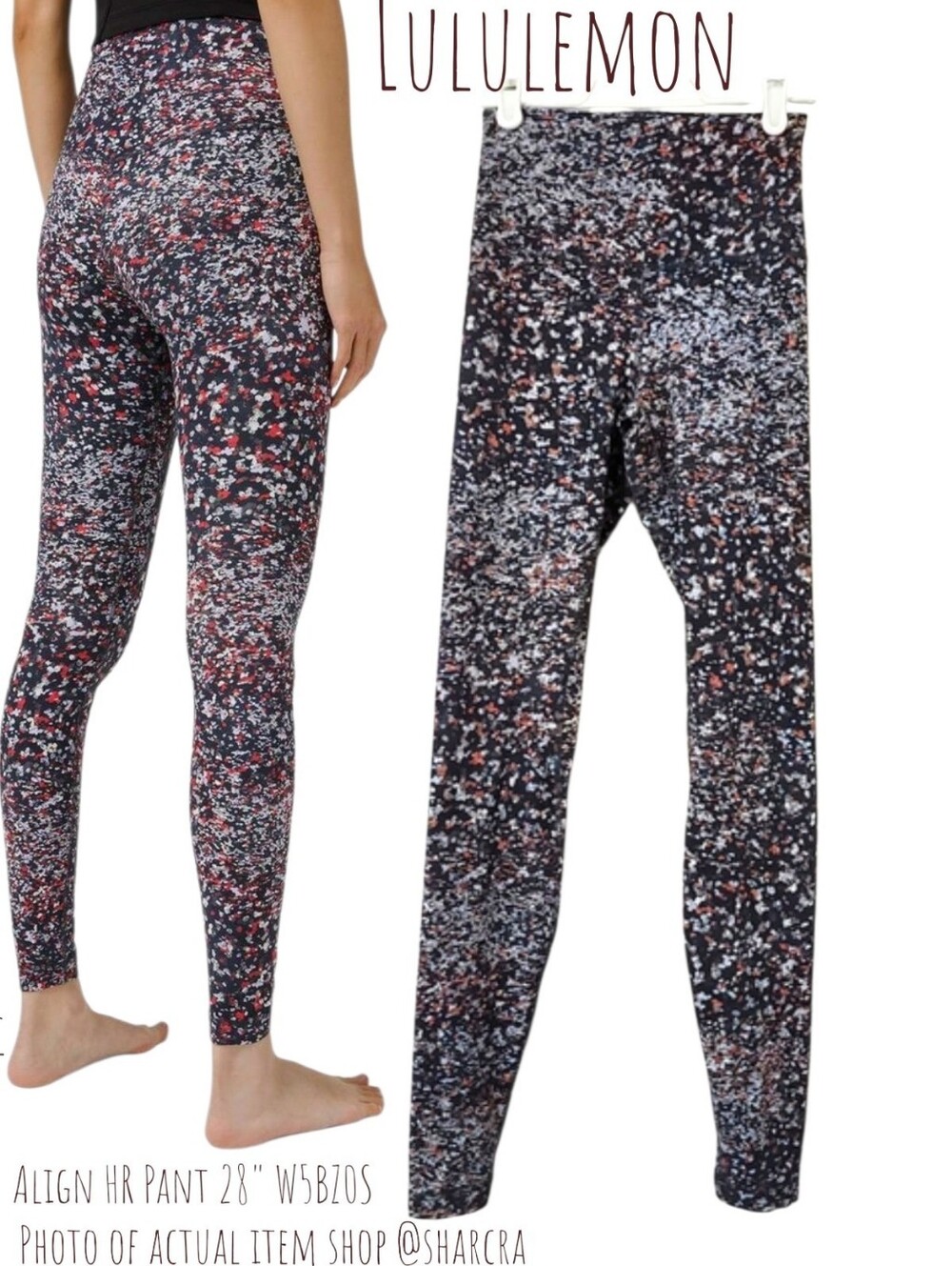 Lululemon Women's Align HR Pant 28" W5BZ0S Water Blossom mult red blue legging 4